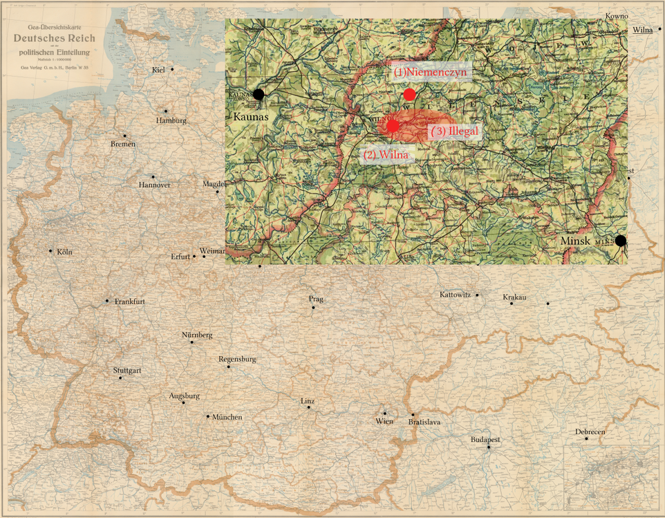 Berko Deicz - Stationen seiner Verfolgung - Niemenczyn, Ghetto Wilna, illegal