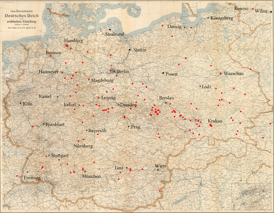 Karte der Lager und KZs