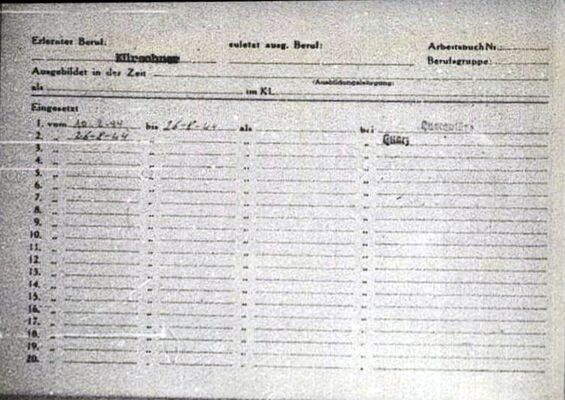 Unterlagen des Arolsen Archives; Quelle: 1.1.26/1404972/ITS Digital Archive, Arolsen Archives