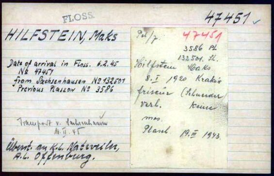 Unterlagen des Arolsen Archives; Quelle: 1.1.8/10886910/ITS Digital Archive, Arolsen Archives