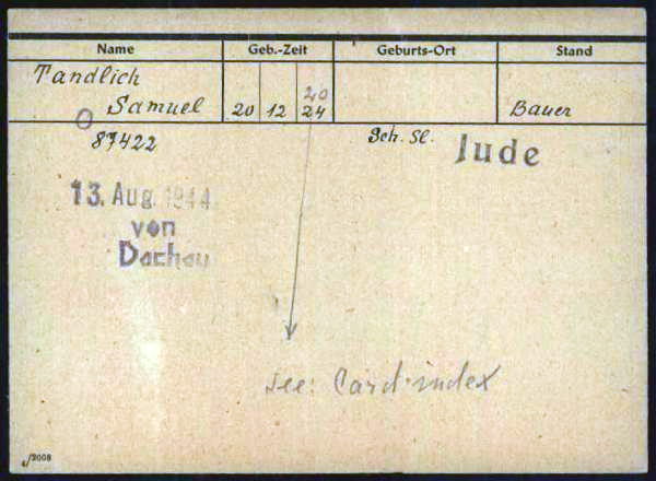 Mühldorf; Quelle: Individuelle Häftlings Unterlagen - KL Dachau 1.1.6.2/10334248/ITS Digital Archive, Arolsen Archives